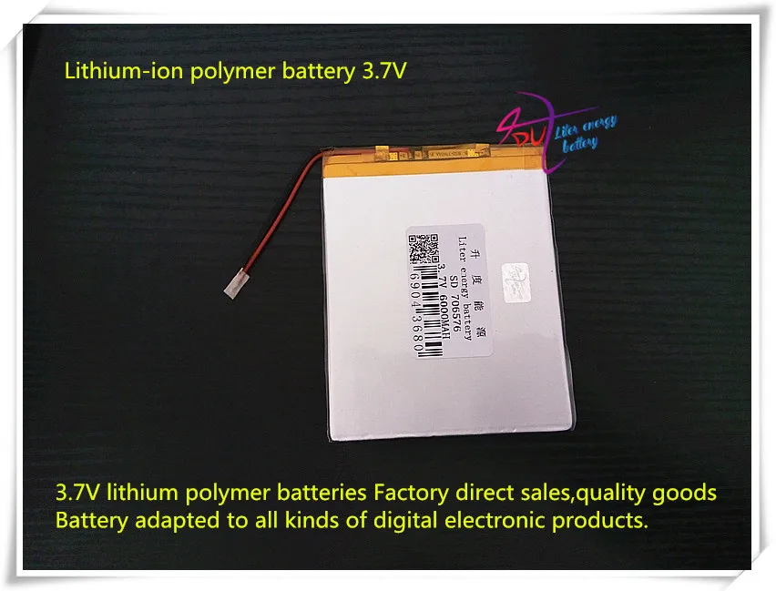 

3.7V 6000mAH 706576 (polymer lithium ion / Li-ion battery ) for tablet pc POWER BANK cell phone mp5 print