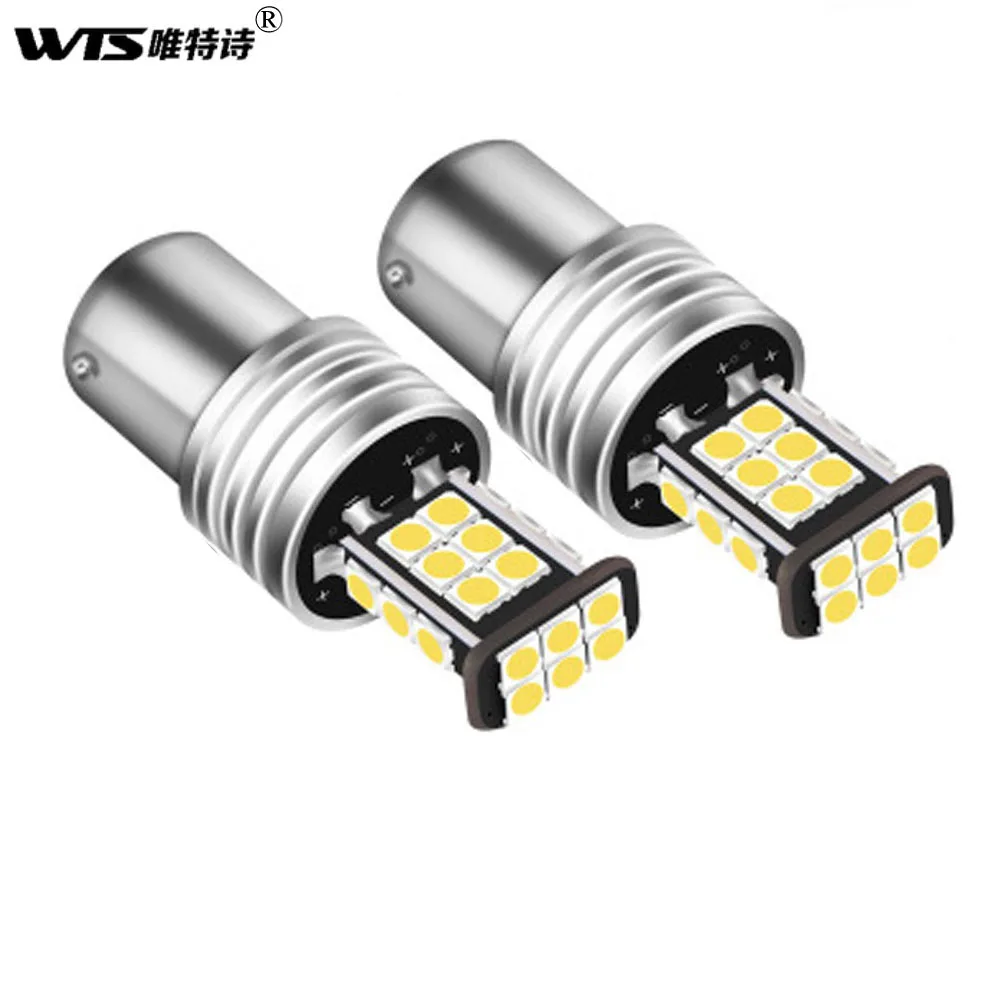 

50pcs/lot P21/5W canbus Wholesale Error Free 1156 BA15S 24SMD 3030 LED White lamp Car Turn signal light parking Reverse bulb