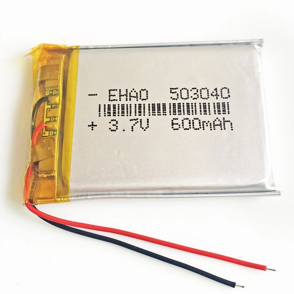 Wholesale 10 PCS 3.7V 600mAh 503040 Lithium Polymer LiPo Rechargeable Battery With PCM For Mp3 PAD DVD Camera E-book Bluetooth