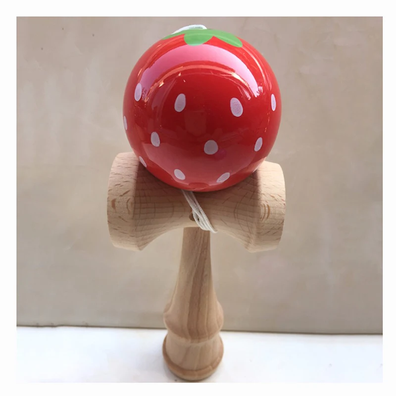 6CM Strawberry Animal Kendama Balls Wooden Juggling Skillful Professional Outdoor Sports Toys for Kids Adults