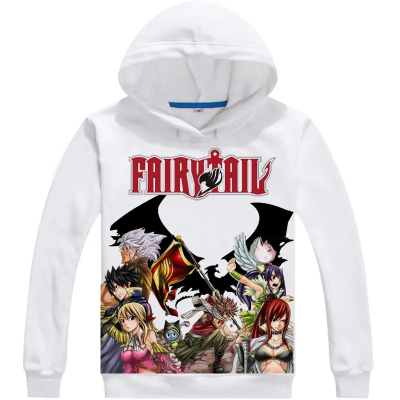 Fairy Tail Hoodie Anime Cat Happy and Lucy Cosplay white hoodies Cute Sweatshirts Japanese Cartoon Fans