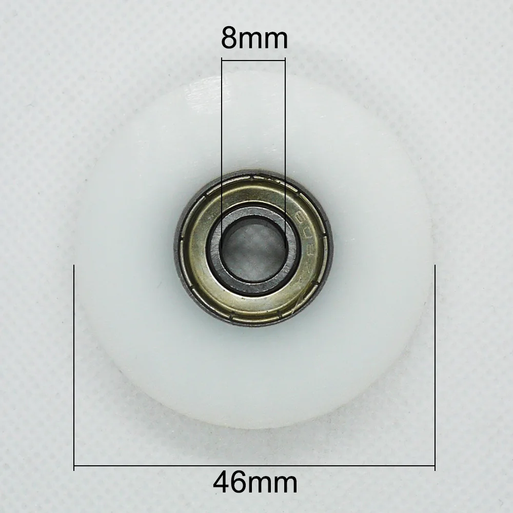 46mm U Groove Nylon Plastic PA66 Furniture Room Hange Roller V H Slide Door Window 608 ZZ Bearing Pulley Conveyor Wheel