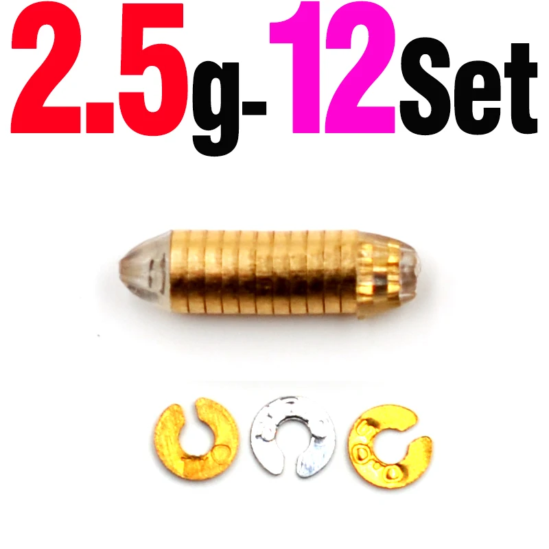 MNFT 12Set 2/2.5/3/3,5/4g Einstellbare Blei Bullet Rig Sinker Gewicht Weicher Köder köder Texas Angelgerät Zubehör