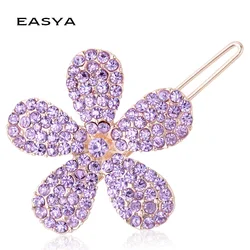 EASYA Women Fashion Rhinestone Flower Hair Clips Fashion Girls Hair Accessories Hairpins Gift For Best Friends