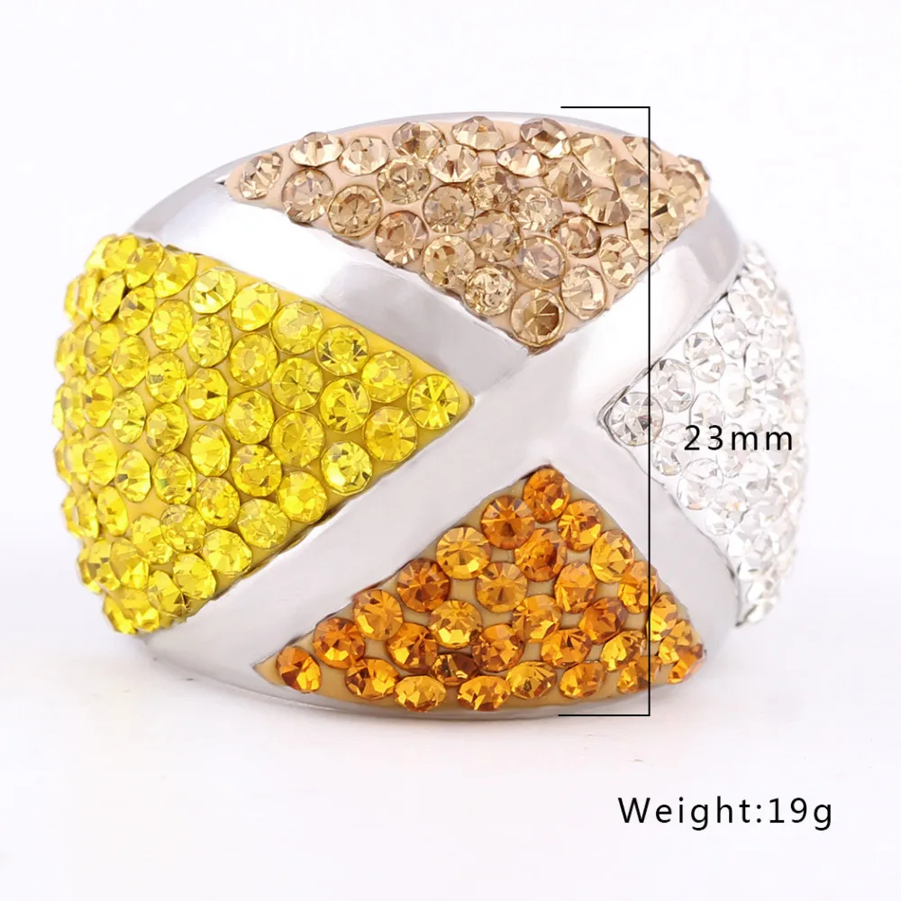 Wholesale 316L Stainless Steel Ring With X Design Fashion Crystal Jewelry Women Gift Wedding Rings For Party Accessories