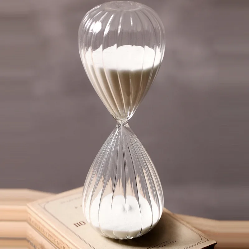 White Glass Hourglass Timer 60 Minutes Home Decor Furnishings Decoration Creative Gift TV Cabinet