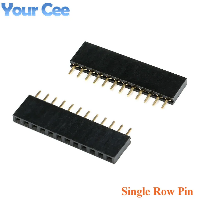 10Pcs Single Row Pin 1*2P 3P 4P 5P 7P 8P 10P 12P 16P 40P Female Header Socket Copper Connector 2.54mm Pitch