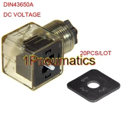 Free Shipping 20PCS/LOT DIN43650A Connector Plug LED with Indicator Light DC VOLT