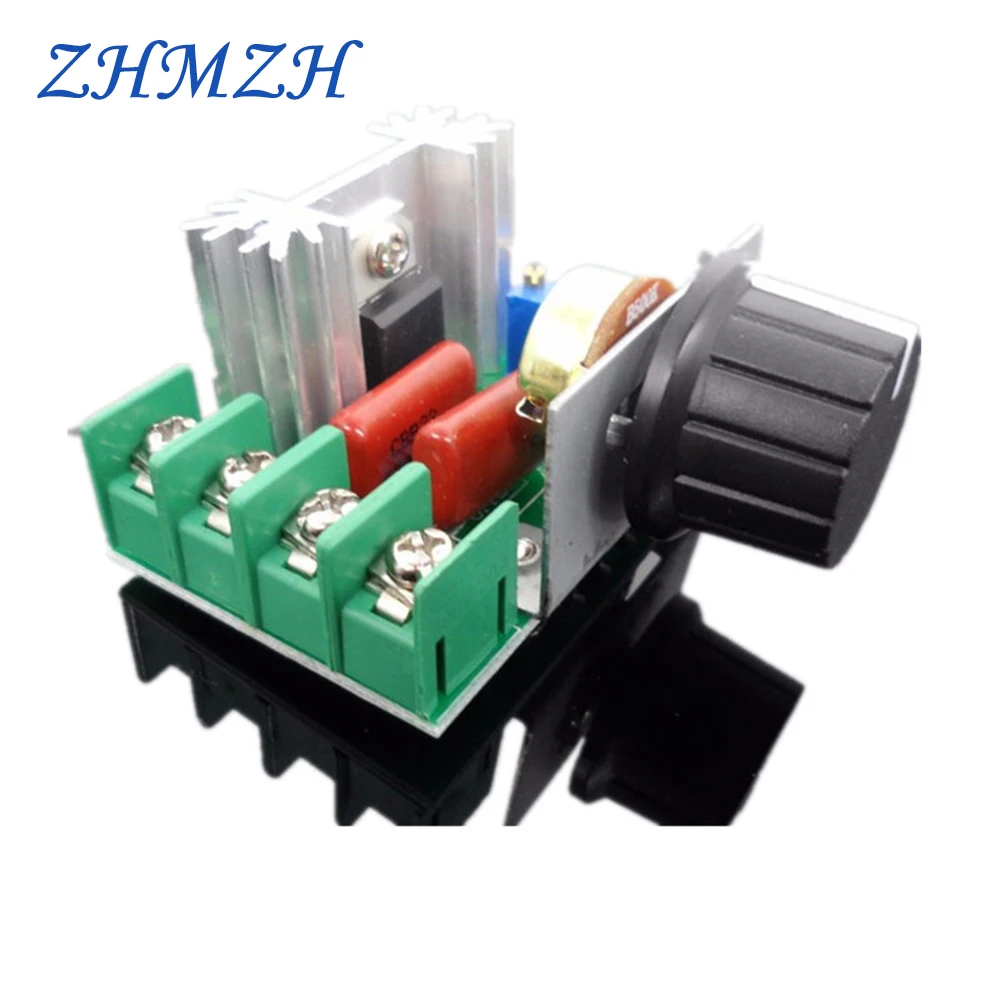 2000W Thyristor Dimmer อิเล็กทรอนิกส์220V ซิลิคอนควบคุม Rectifier SCR Voltage Regulator ตัวควบคุมความเร็วอุณหภูมิ