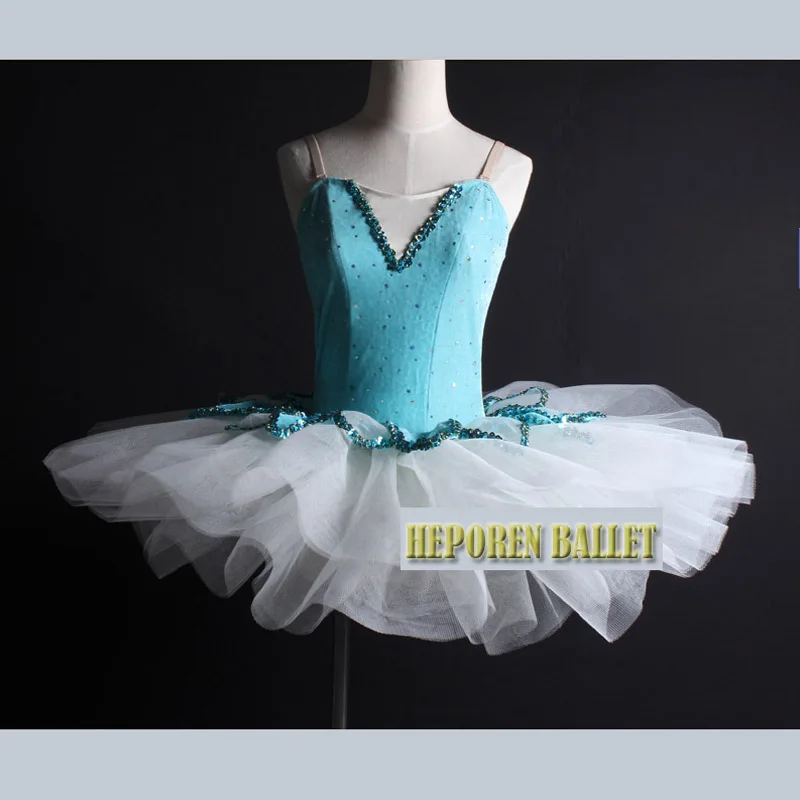 

Girl Velvet Sky Blue Top White Skirt Strap Ballet Tutu Sequin Ballerina Dresses,Ballet Dancewear Leotard Baile Drop Shipping