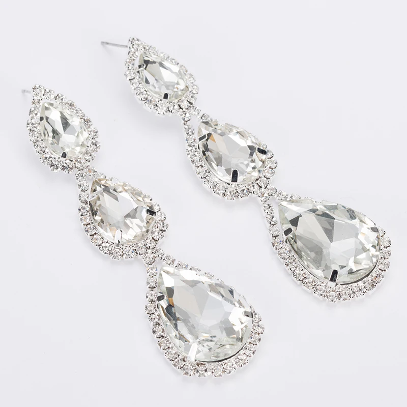Fashion Brand Rhinestone Classic Crystal Earring Gold and Silver Color Bridal Wedding Jewelry Guft Drop Shipping E290