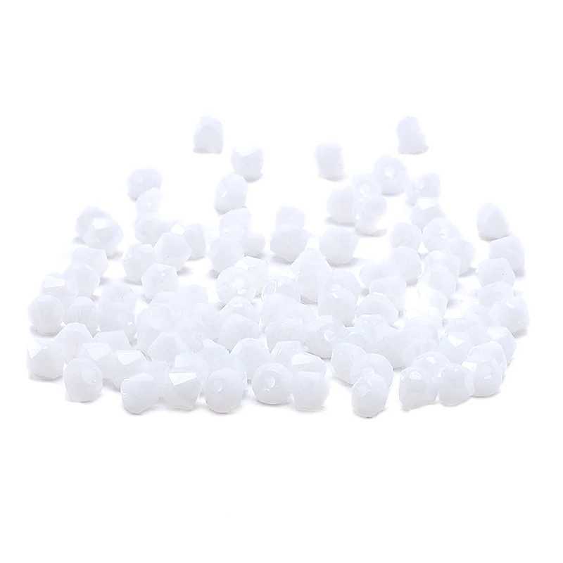 White 100pc 4mm Austria Crystal Bicone Beads 5301 Loose Spacer Bead for DIY Jewelry Making  S-14