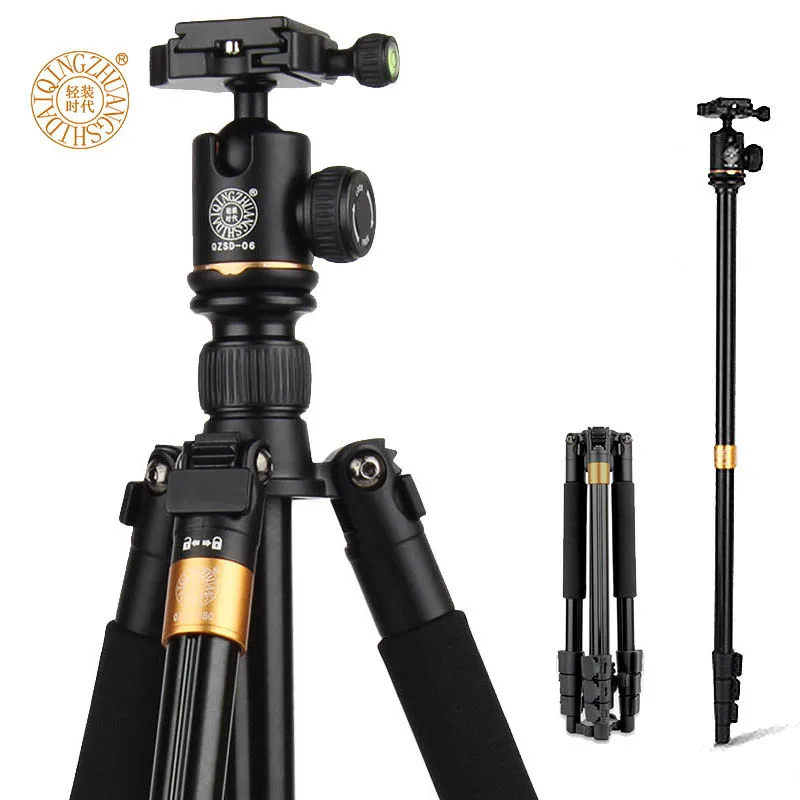 

QZSD Q580 57-inch Professional Portable Travel Tripod Monopod with Ball Head Photography Tripod Stand For DSLR Camera Load 6kg