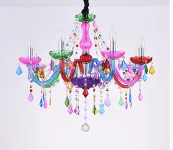 Decorative Colorful Chandelier Bohemia Chandelier lustres de cristal Decoration Tiffany Pendants and Chandeliers Home Lighting