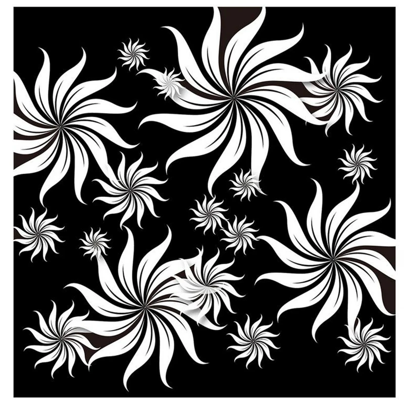 beibehang Floor wallpaper 3d for bathrooms self-adhesive 3D floor PVC waterproof floor Black and white artistic pattern