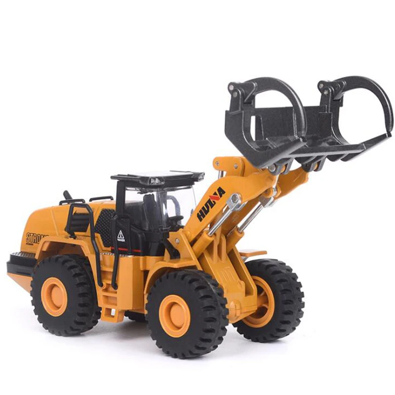 

21CM 1/50 Scale Truck Model Die-Cast Alloy Metal Car Tractor Wood Grab Machine Excavator Toy Engineering Toy For Kids Collection