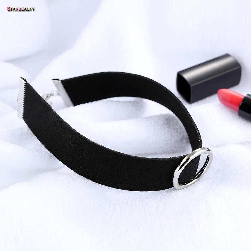 Simple Round Steel Design Choker Necklace Women Jewerly Black Wide Flannel Collar Necklaces Neck Chain Lady Drop Shipping