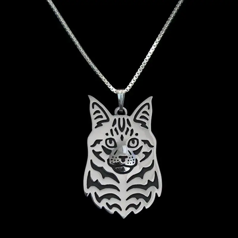 Fashion Women Maine Coon Cat Necklaces Lovers' Jewelry Alloy Cat Shaped Necklaces Drop Shipping