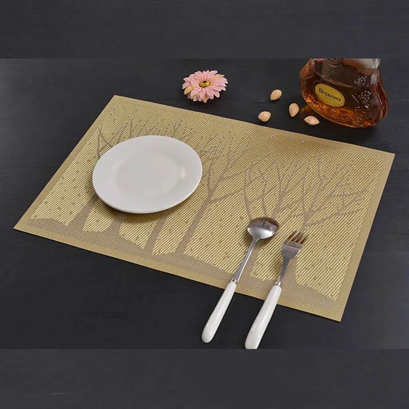 

50Pcs/lot Cartoon Dinner Placemats PVC Place Table Mats Forest Tree Tableware Dinnerware Kitchen Table Pads Tools ZA5315