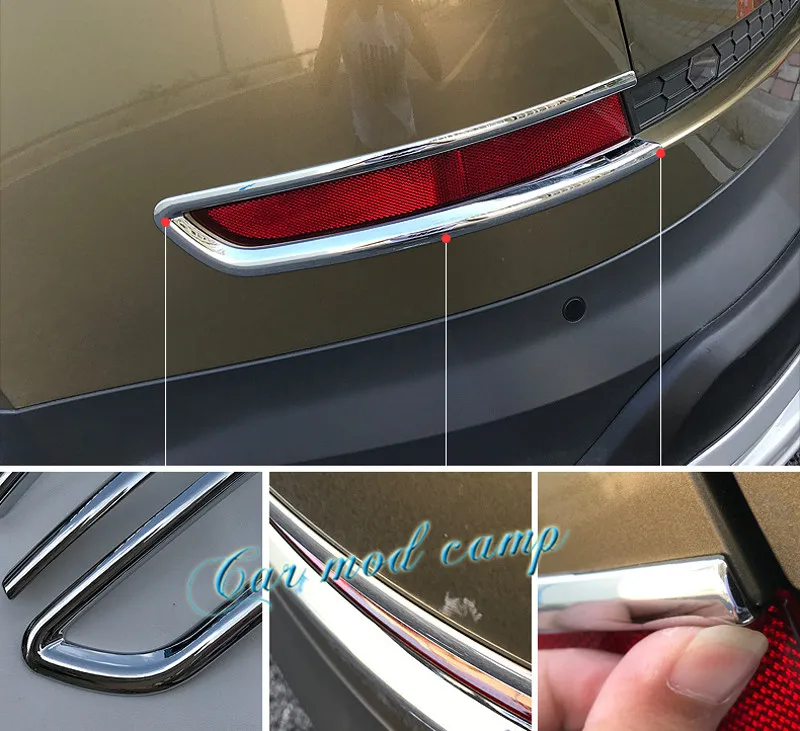 Car Accessories for Skoda Kodiaq 2017 2018 2019 2020 ABS Chrome Rear Fog Light Lamp Garnish Cover Trim 2pcs