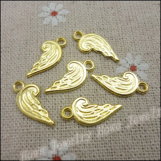 Wholesale  170PCS Gold-color Wing  Charms Pendant Fit Bracelets Necklace DIY Metal Jewelry Making