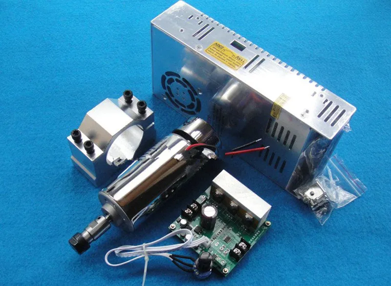 400w ER11 3000-12000RPM DC Brushed spindle motor&Power Supply&MACH3 speed controller&mount bracket CNC DIY kits