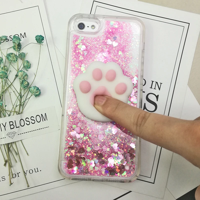 3D Squishy Case For iPhone 13 Pro MaxPlus Case Liquid Quicksand Glitter Silicone Phone Case For iPhone 8 8 Plus X 6 6s Cover