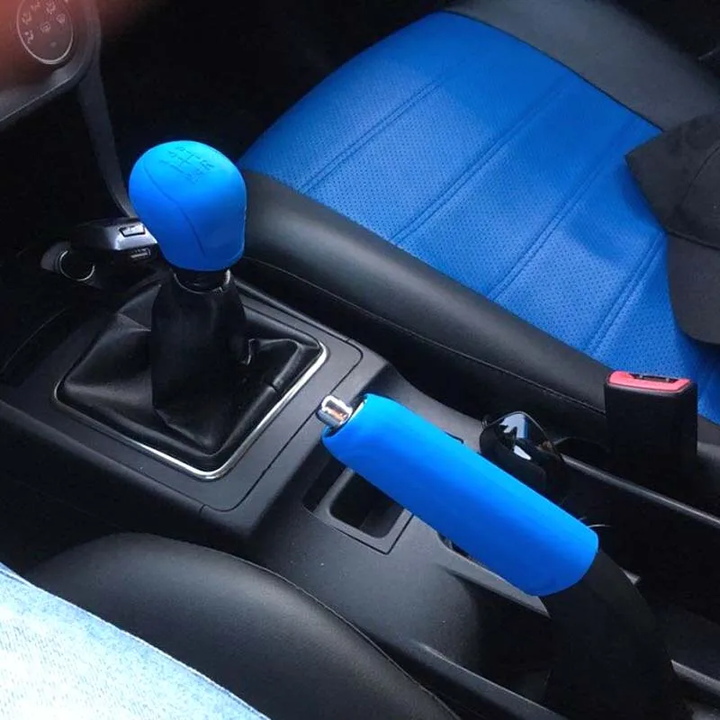 2Pc/Set Silicone Covers Shift Gear Knob Handbrake Cover For Ford Focus 2 3 Fiesta Kuga 2 Escape Gear Head Protective Collar Case