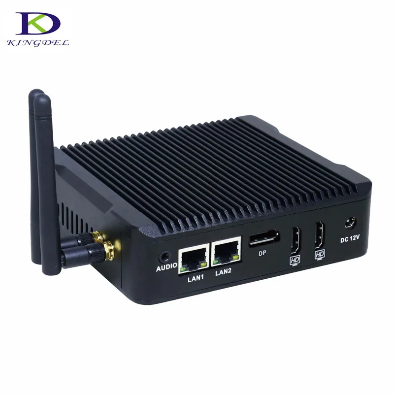 Triplehead Fanless Mini Pc Met Dp 2 * Hdmi 2 * Com Of 1 * Com Palm Mini Computer Intel quad Core N3700 Tv Box Win7/10 Linux Htpc