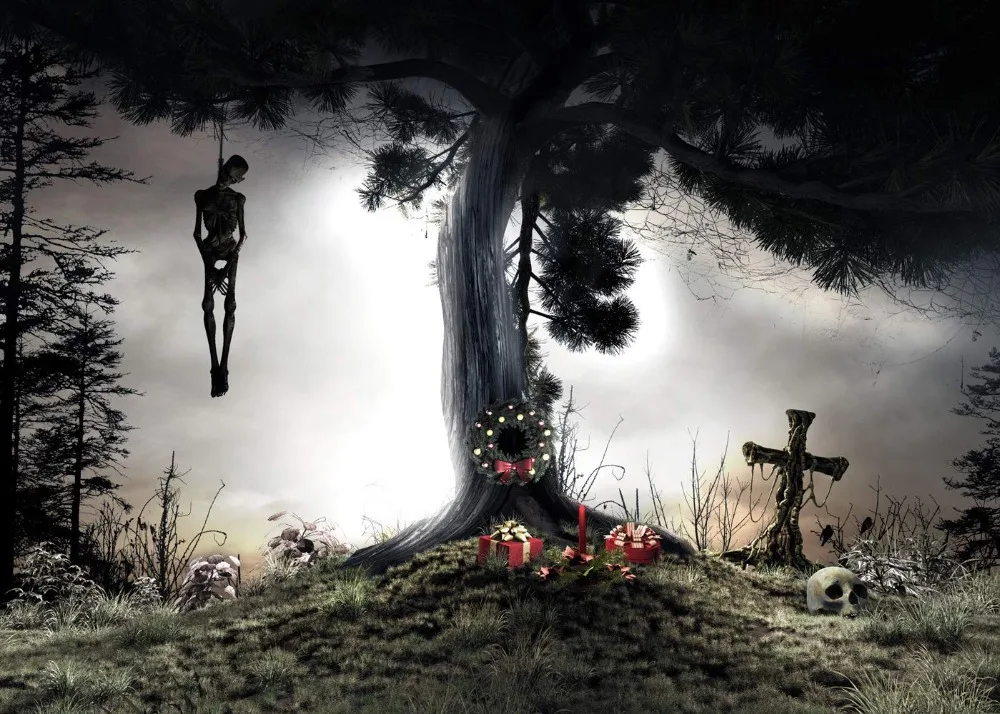 Capisco photography background Under the tree Hang the dead body Die for love Halloween theme backdrop photo background studio