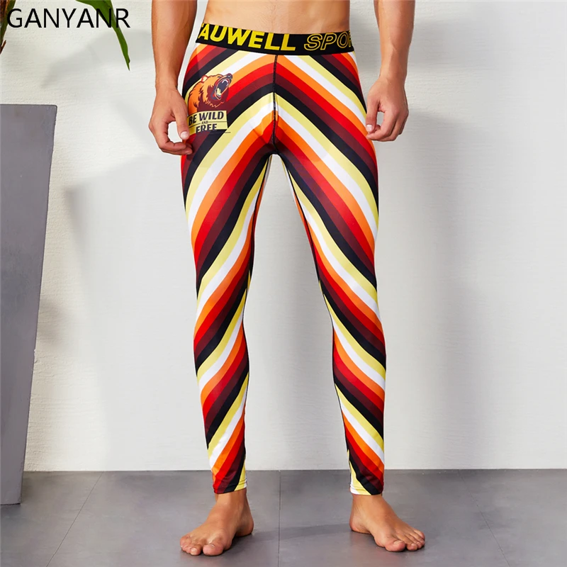 

GANYANR Yoga Basketball Compression Pants Athletic Leggings Sports Fitness Running Tights Men Gym Bodybuilding Jogging Sexy Gay