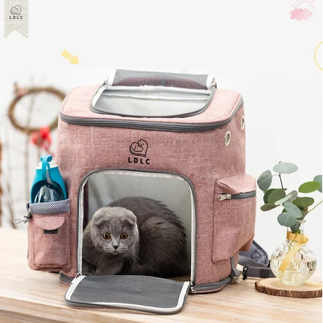 Travel bag sports backpack Portable collapsible breathable pet backpack medium cat dog out of the bag cat backpacks cosset bag