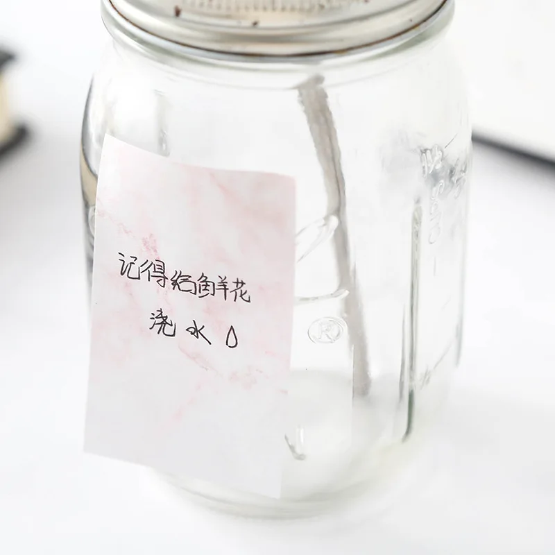 1 Pcs Memo Pad Marble Pattern Self-Adhesive Sticky Notes Note Pad Stationery Index Planner Stickers Paper School Supplies
