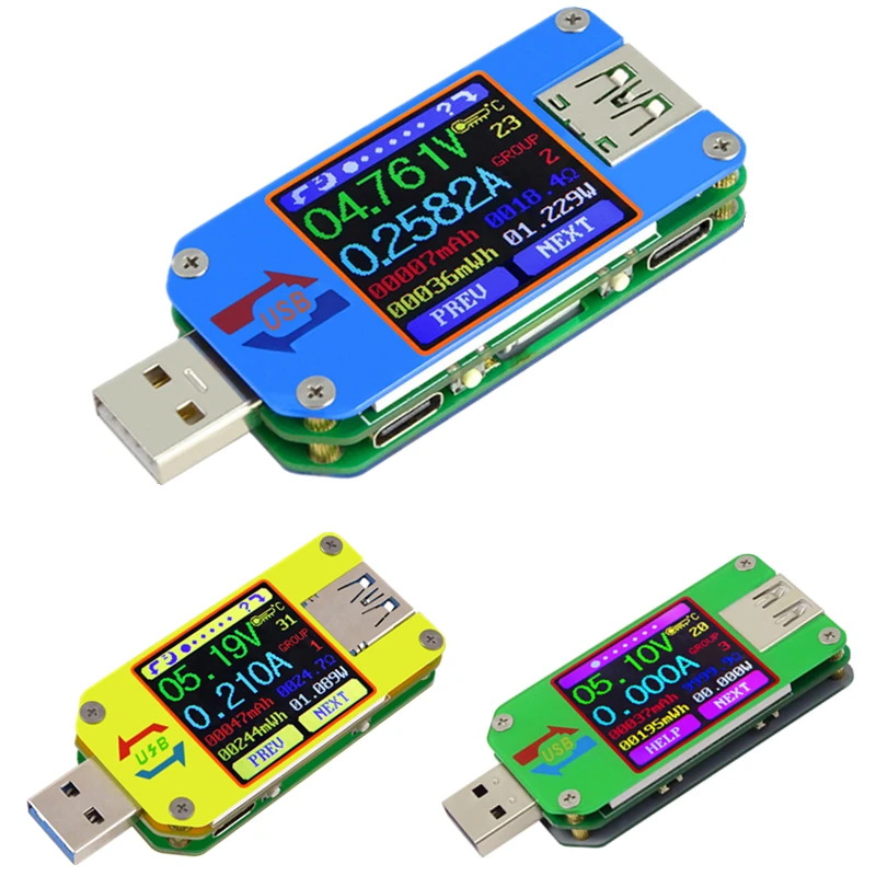 

UM34/UM34C UM24/UM24C UM25/UM25C DC Voltmeter Ammeter Voltage Current Tester Voltage battery Charge USB Tester