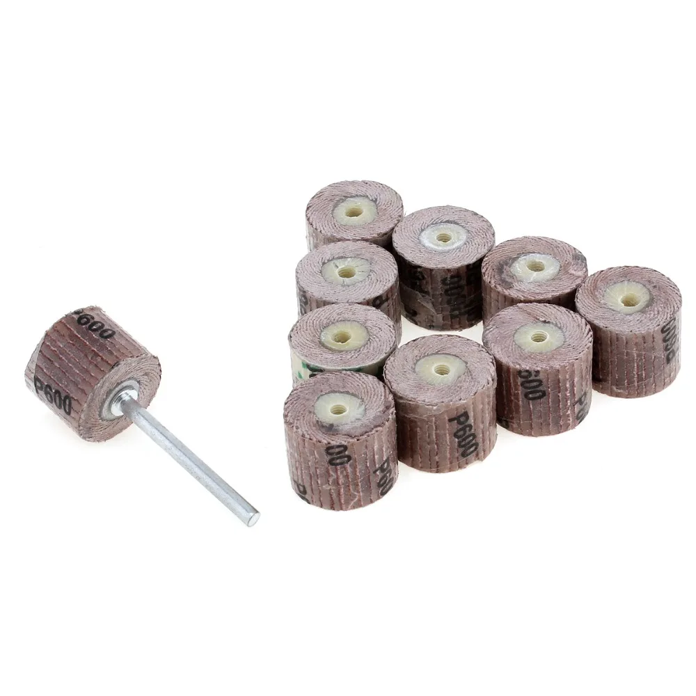 10pcs 600 Grit Flap Sanding Wheel Grinding Disc with 3mm Arbor for Rotary Tool / Mini Drill