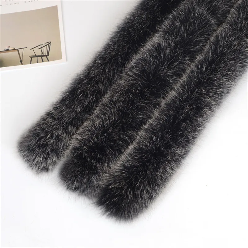 Real fox fur scarf 100% Genuine 70cm winter fur collar for men women\'s clothing hot selling neck wear