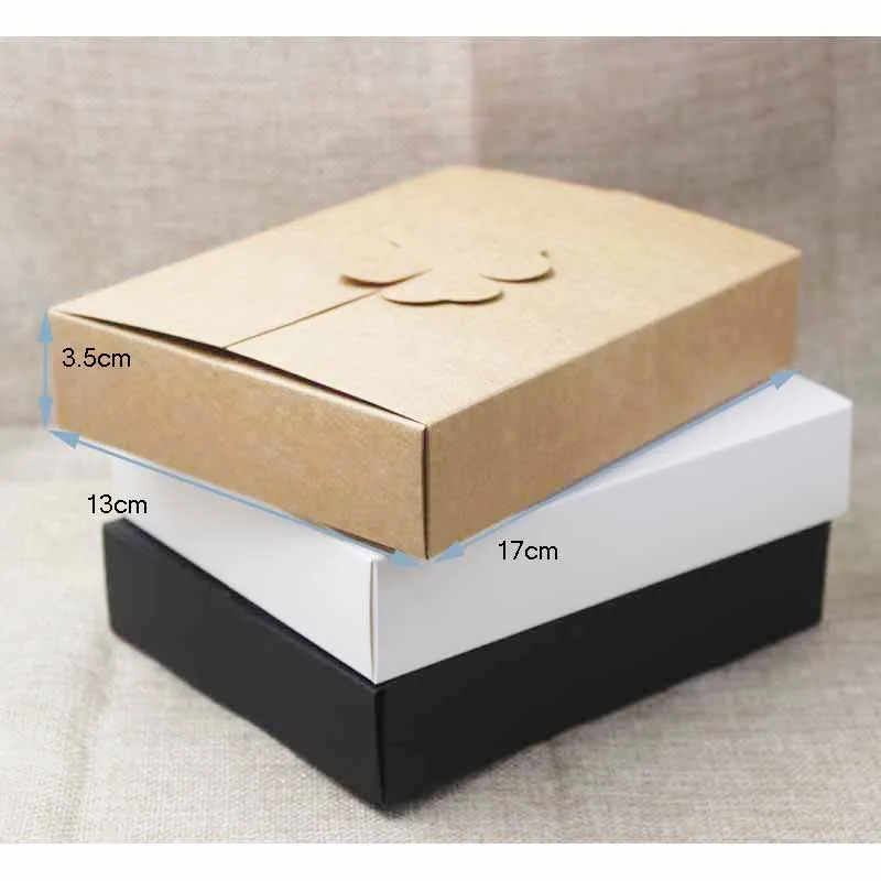 Zerong DIY gifts box ,white/kraft cookie cake homemade display box, wedding favors decoration package box 10pcs size 17*13*3.5cm