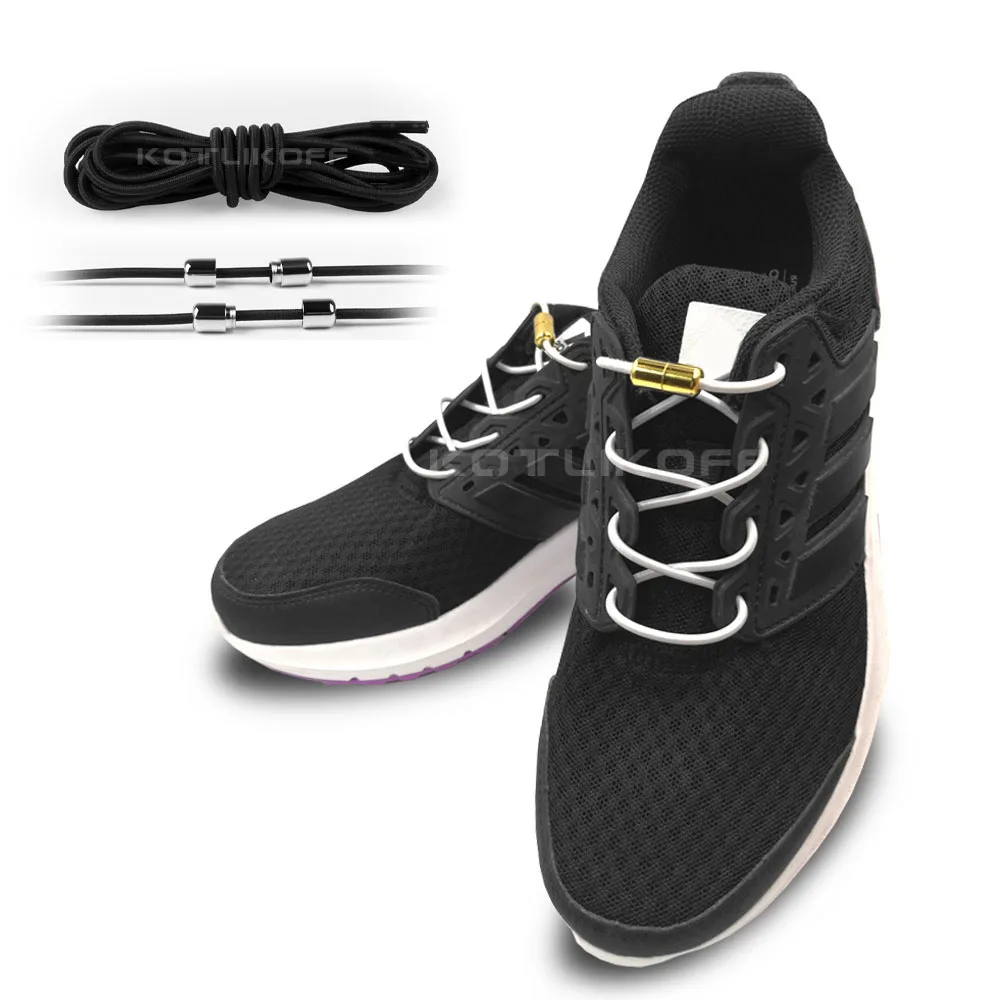 مطاطا لا التعادل أربطة الحذاء حذاء مسطح الأربطة للأطفال والكبار أحذية رياضية لرباط الحذاء ارتداء سريع كسول قفل معدني الأربطة الأحذية سلاسل