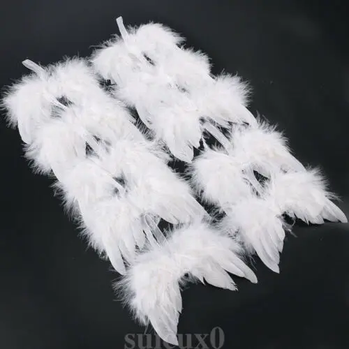 10 pcs Chic Hanging Angel White Feather Wing Christmas Tree Decoration Ornament Wedding Party Decor Movies Photo Props