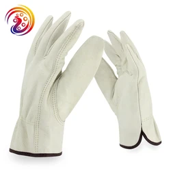 OLSON DEEPAK White Work Gloves Men's Leather Work Gloves Garden Work Gloves Cowhide Driver Gloves For Men