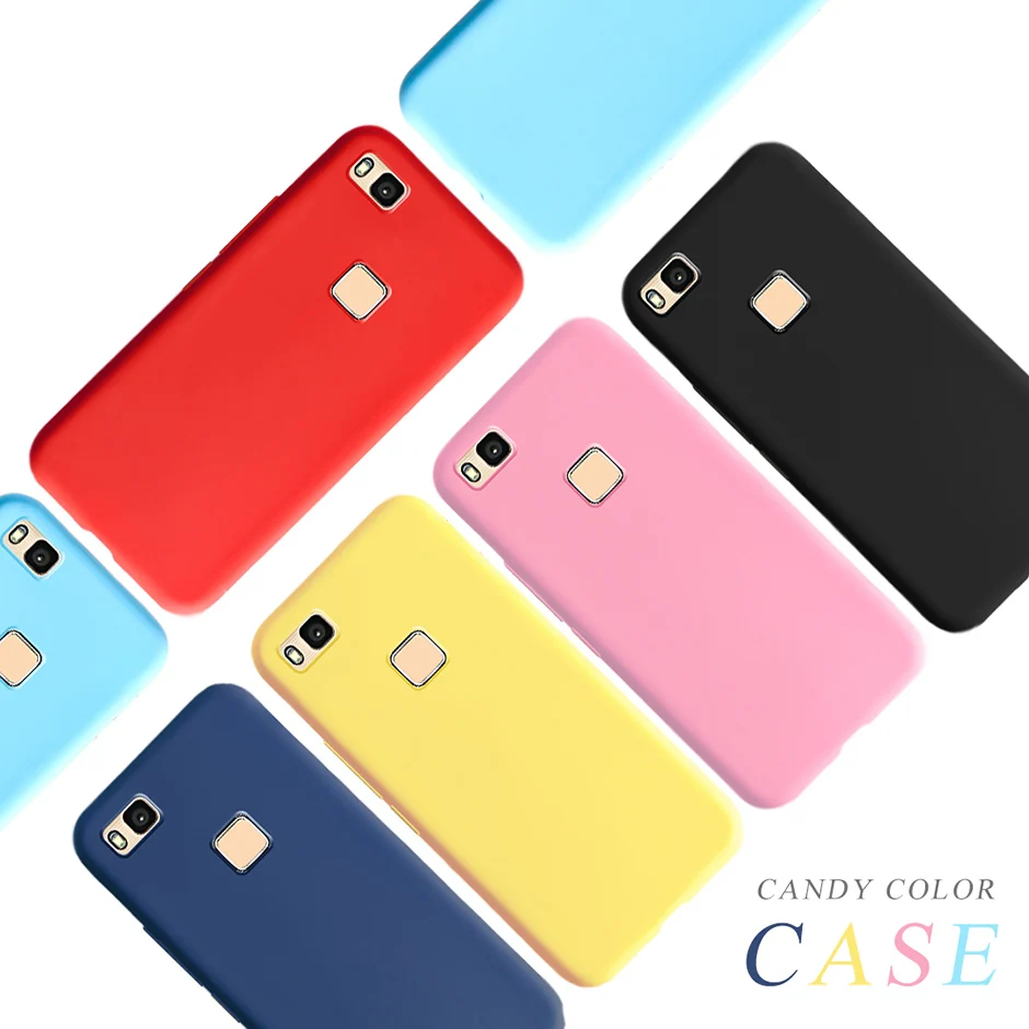 Candy Color Silicone Phone Case For Huawei Ascend P9Lite P9 Lite 2016 Soft TPU Cases Cover For Huawei P9 Lite 2016 VNS-L21