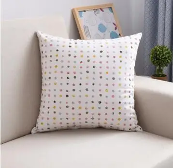 Cotton linen striped cushion cover pillowcase decorative dots waist pillow case multi size