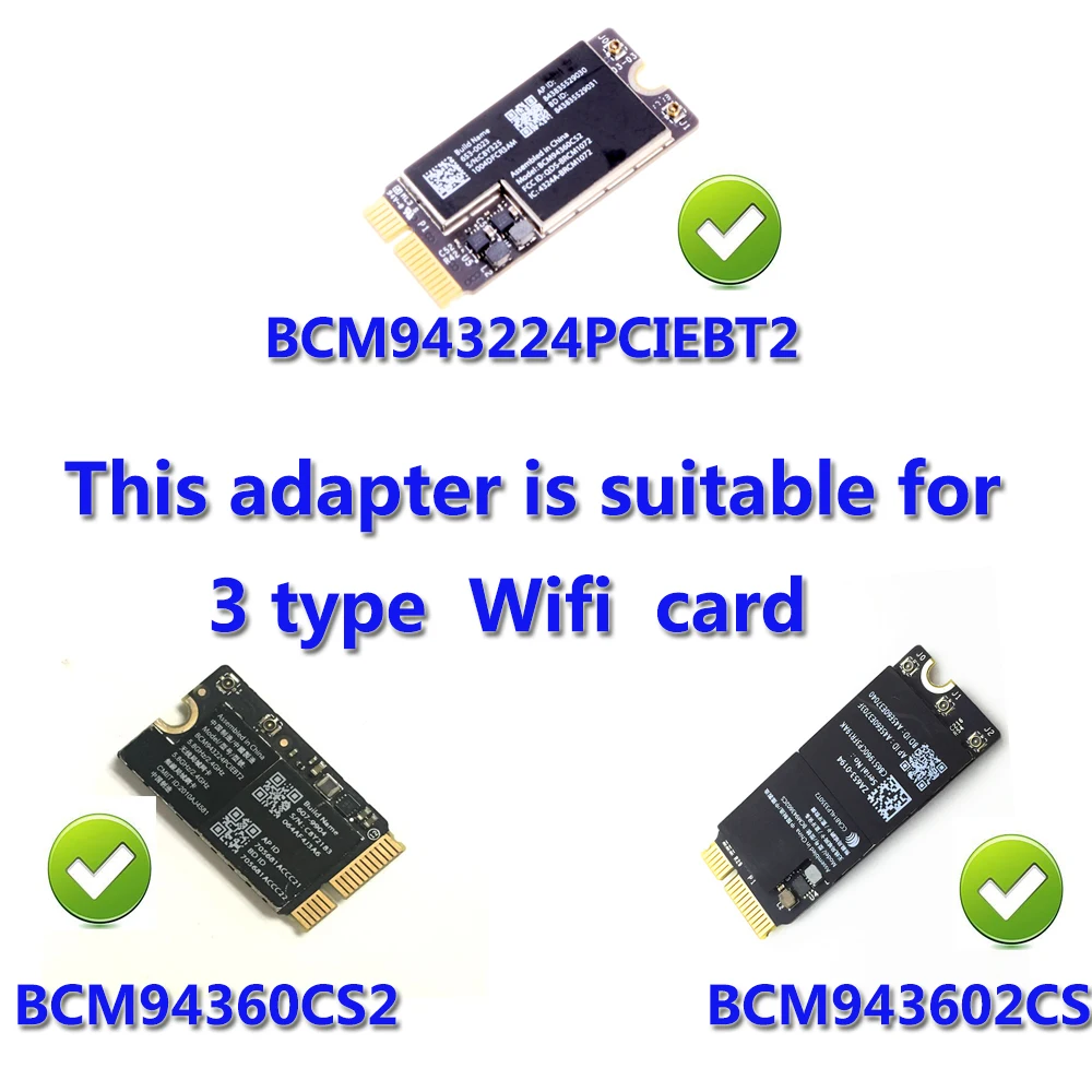 Broadcom BCM943602CS Desktop Dual Band 802.11 AC PCI-E Wi-Fi Bluetooth 4.0 WLAN CARD