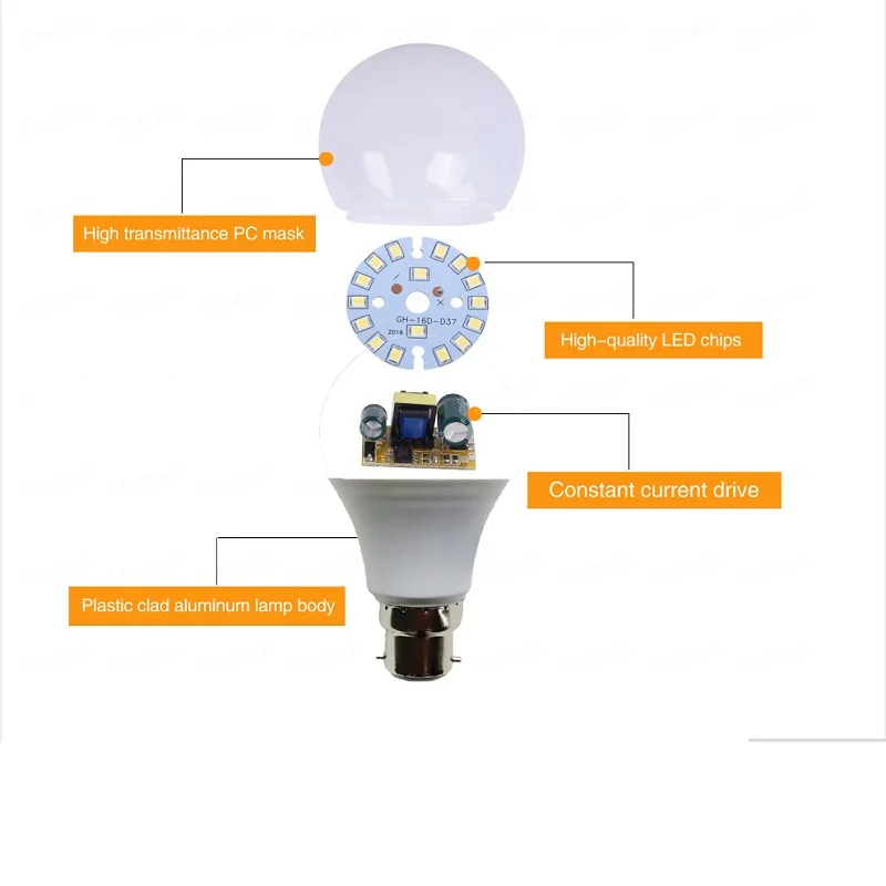 B22 LED Bulbs AC100V-240V Home Constant Current Voltage Interior Lamp SMD2835 Cool White/Warm White 3w,5w,7w,9w,12w,15w,18w,