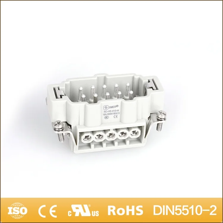 10pin male and female connector HE-010  heavy duty rectangular connector