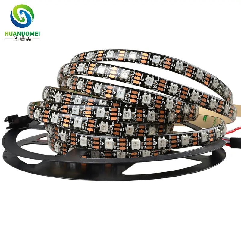 

5M 60LEDs/m WS2812B RGB LED Pixel Strip WS2811 Flexible Tape 5050 SMD WS2811 Digital Magic Color Light Black PCB Waterproof IP65