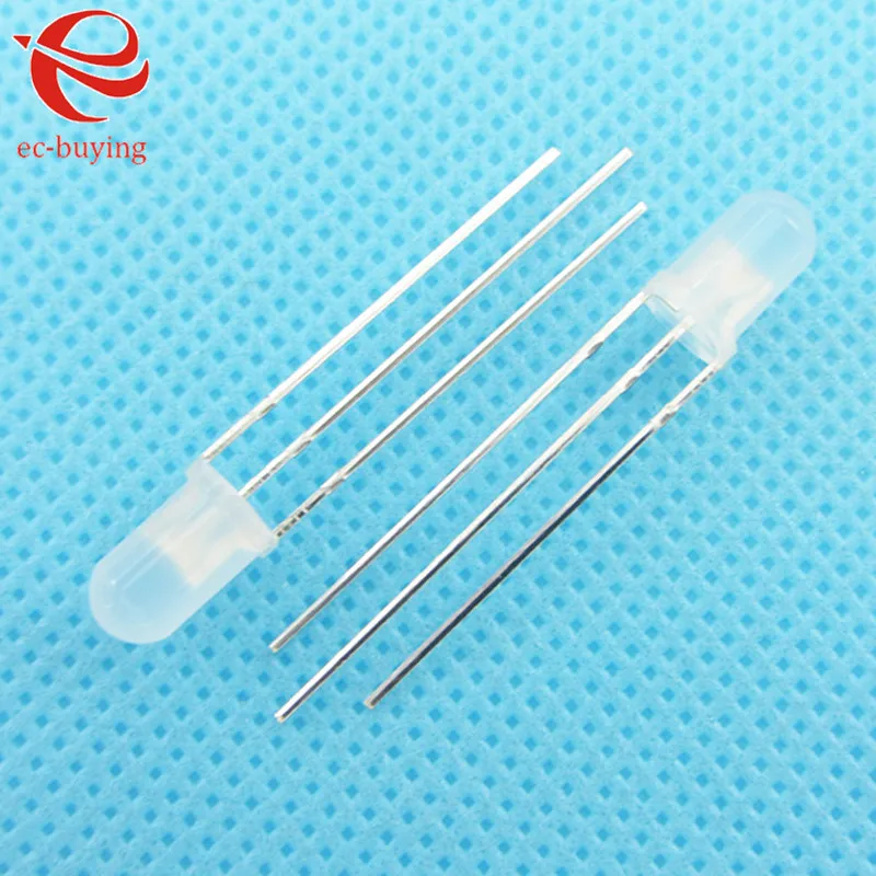 10pcs/lot F3 3mm LED Bi-Color Diffused Red Blue Common Cathode Round Light Emitting Diode Dual Foggy Two Plug-in DIY Kit