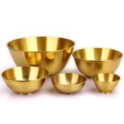 Thick copper bowls water bowl golden ornaments tableware Home Furnishing Buddhist bowl make offerings to Buddha decorate crafts