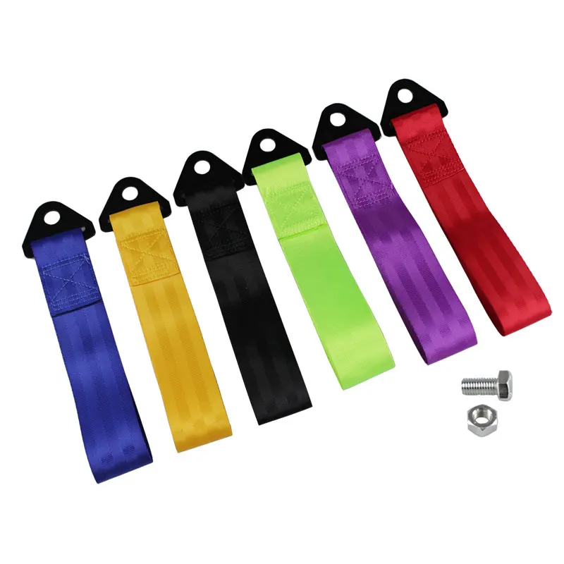 RASTP-Smooth Material Towing Rope Nylon Tow Eye Strap Tow Loop Strap Racing Drift Rally Emergency Tool Front Rear RS-BAG013A-NM