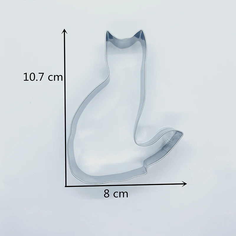 KENIAO Sitting Cat Cookie Cutter For Halloween Biscuit / Fondant / Pastry / Sandwiches Cutter - 8 x 10.7 cm - Stainless Steel